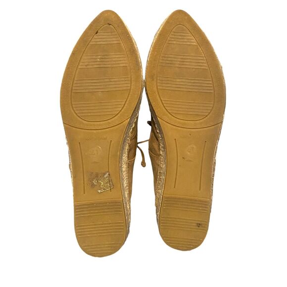 Boden Suede Neutral Tie Strap Espadrilles Sandals Sz 41 Boho Cottagecore Prairie - Picture 7 of 11